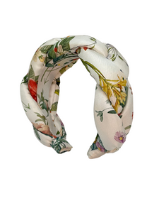 Floral Silk Twill Maxi Tresse Headband