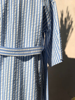 Striped Embossed Cotton Kimono