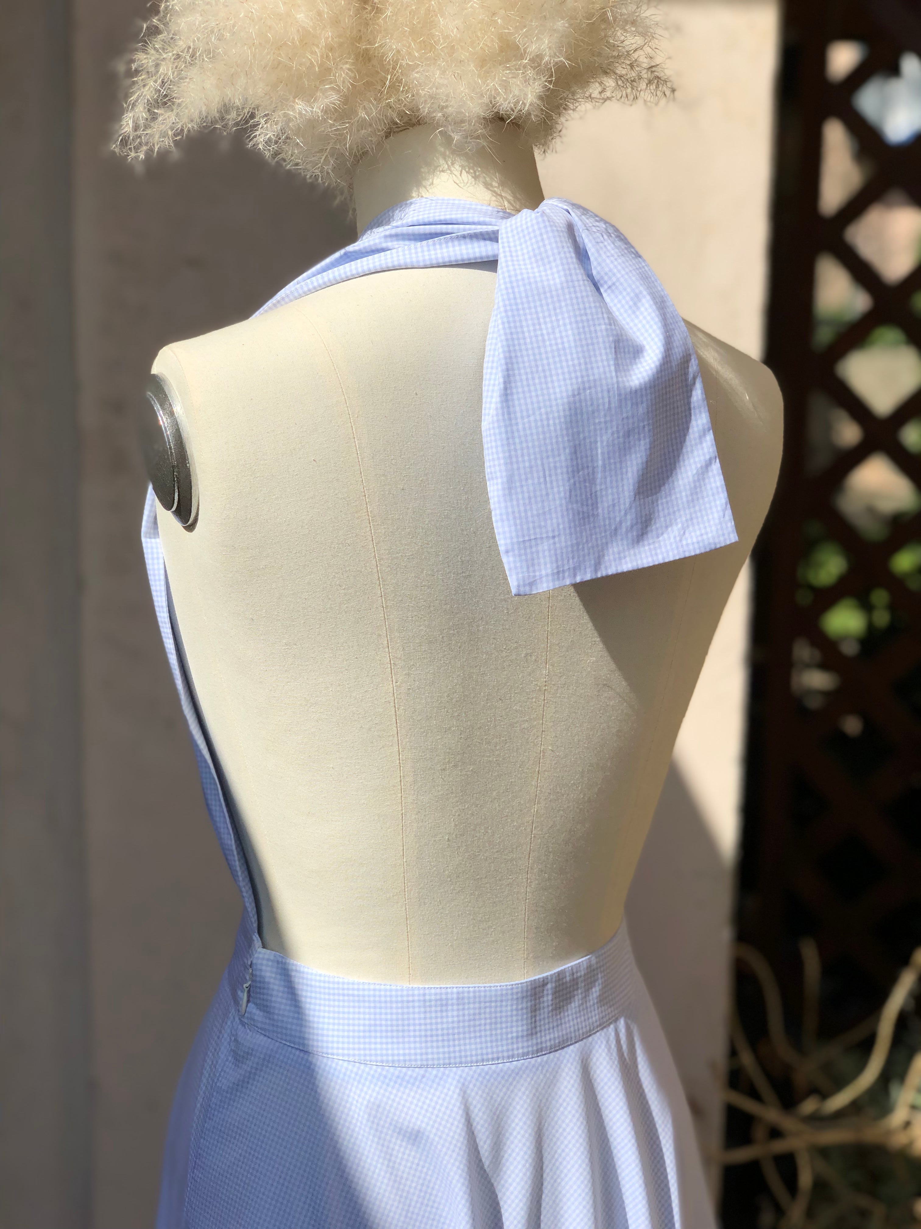 Clotilde - Light Blue Cotton Vichy