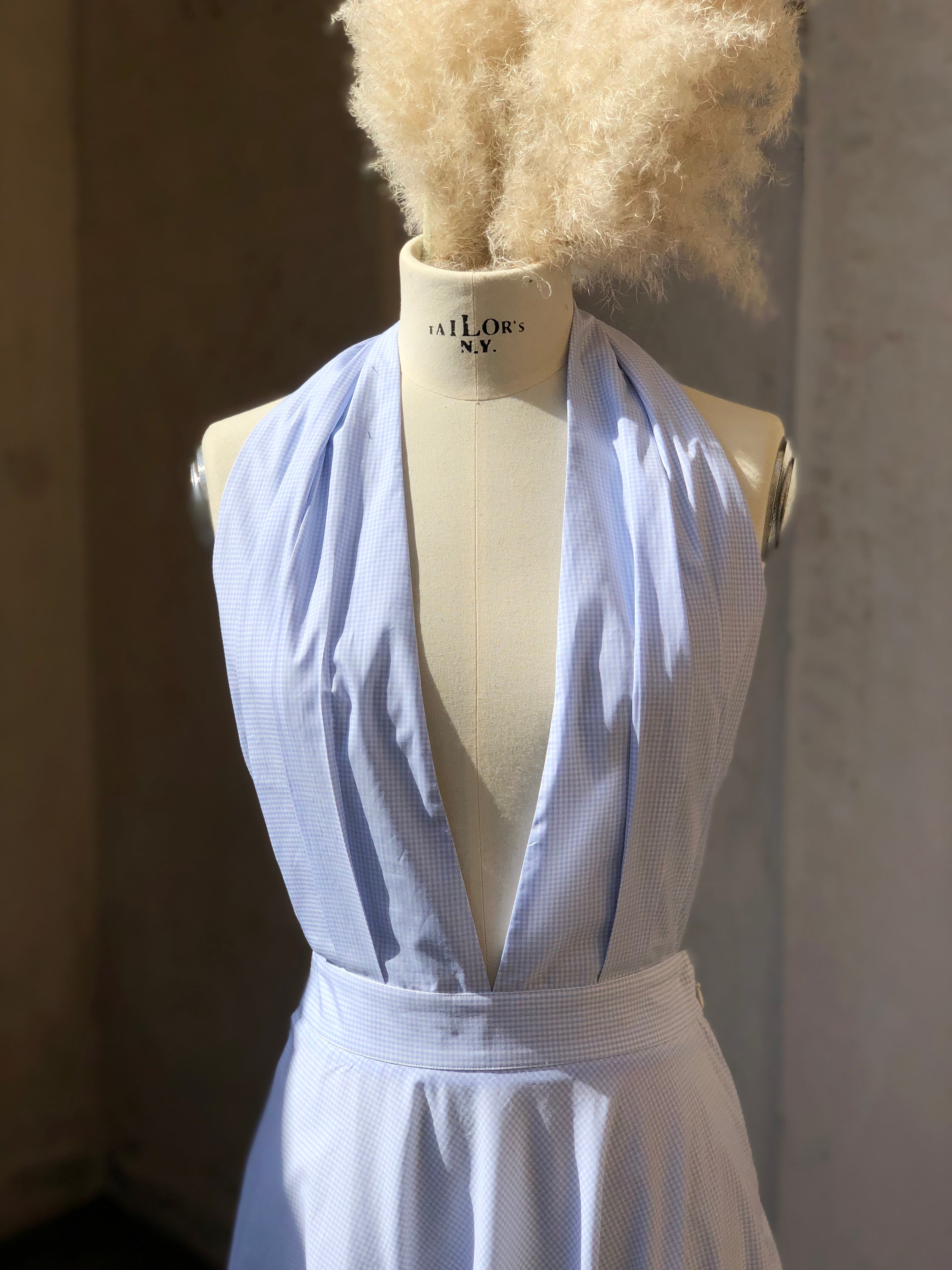 Clotilde - Light Blue Cotton Vichy